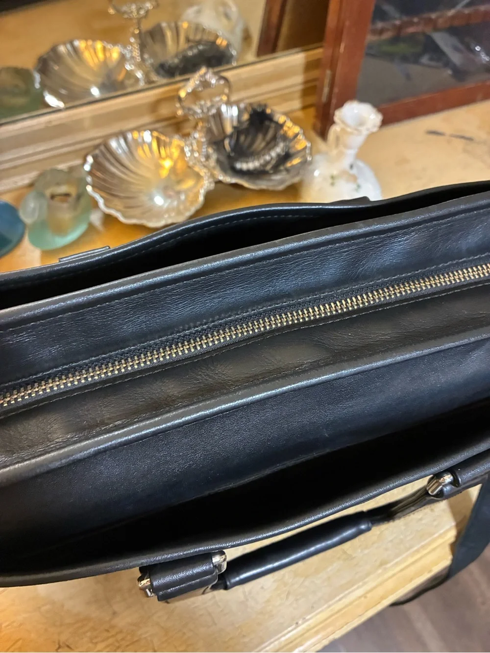 Coach A1269-F70374 Black Leather Laptop Briefcase 2 Way Carry Handles & Strap